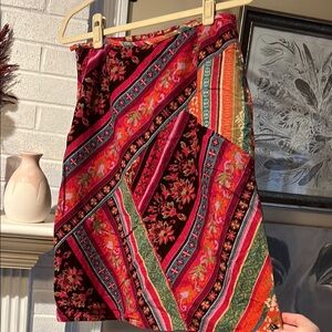 Colorful Floral Patchwork Skirt